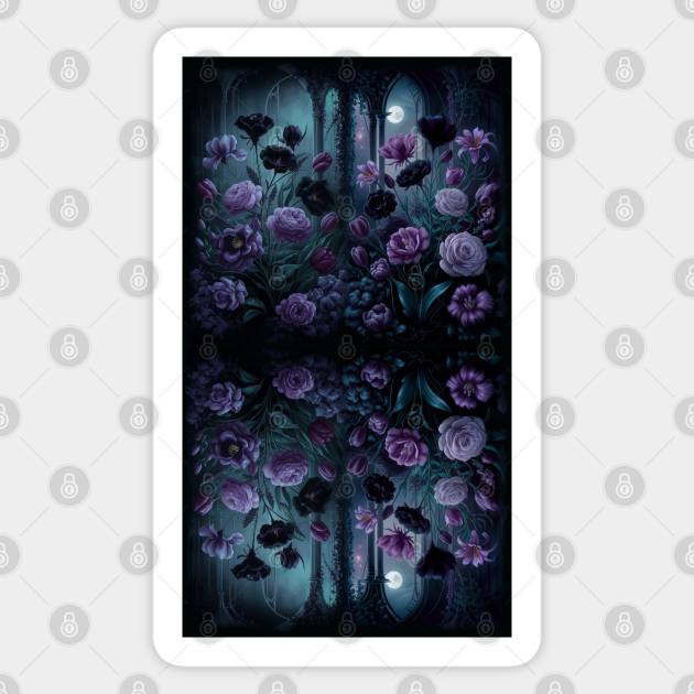 Gothic Dark Mystic Garden, nature, pastel, floral, occult, mysterious Sticker by SSINAMOON COVEN